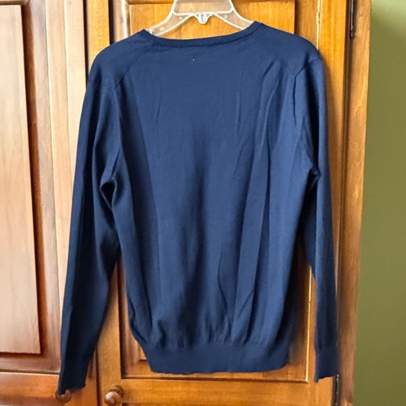 Navy Polo Ralph Lauren V-Neck Sweater - Picture 10 of 11